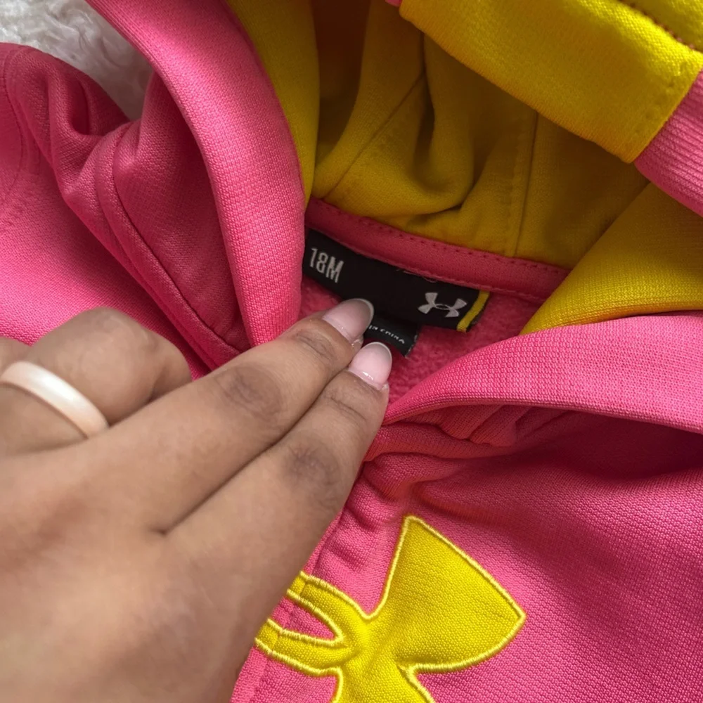 Under Armour Baby Girl Kids Hoodie Pink Zip Up Sweatshirt Jacket 18M